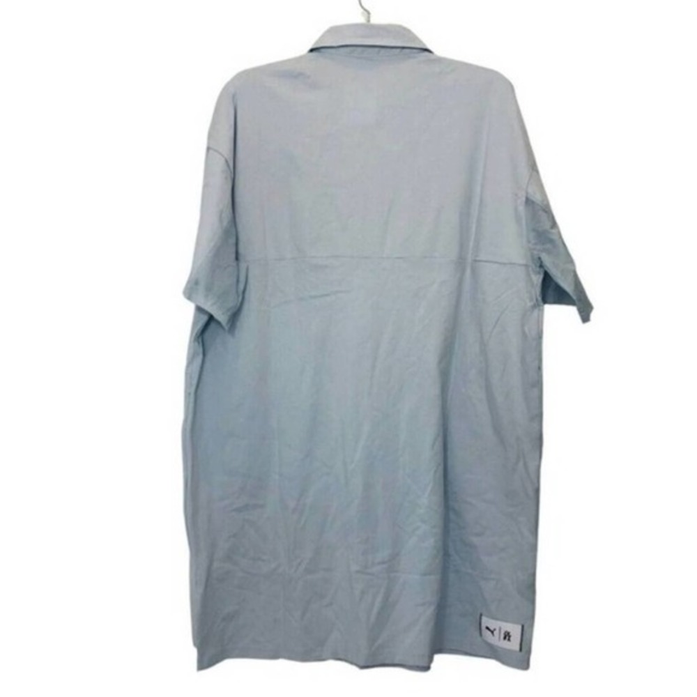 PUMA x Liu Wen Women's Light Blue Oversized Dress Collared Athleisure Active Med - Picture 5 of 12